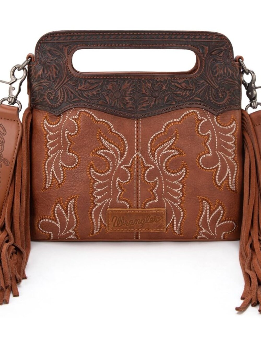 Wrangler Western Handbag for Women Crossbody Bag Top Handle Embossed Cowgirl Fri